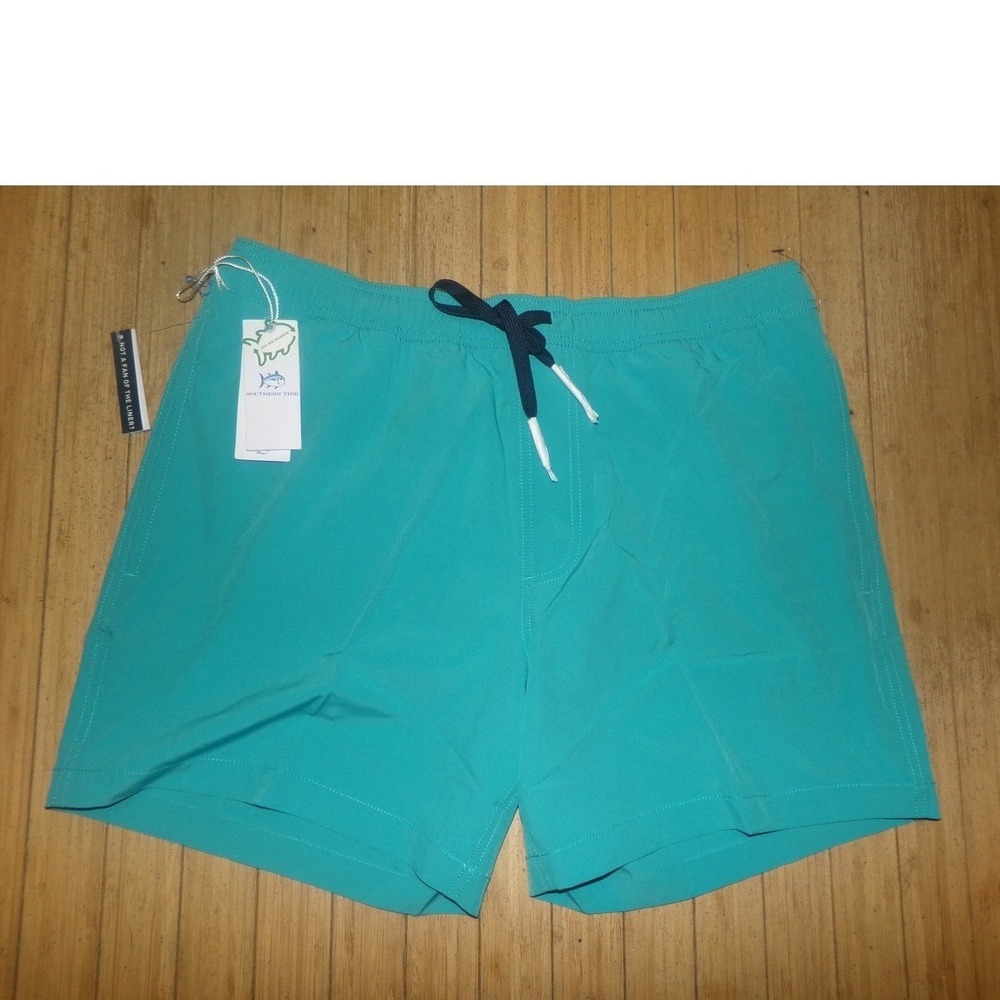 Southern Tide Mens Medium Swim Trunks Teal Green Swim Shorts NWT